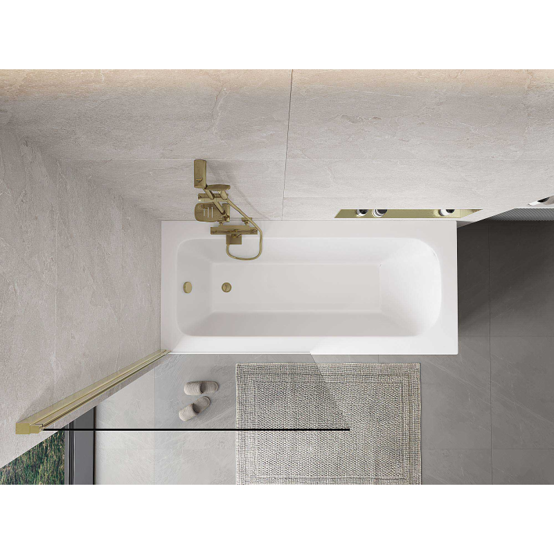 Mexen Mist vonios pertvara 1-duris 90 x 150 cm, skaidri, auksinė - 8A9-090-001-50-00