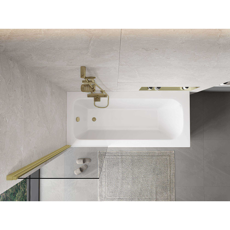 Mexen Mist vonios pertvara 1-duris 60 x 150 cm, skaidri, auksinė šlifuota - 8A9-060-001-55-00