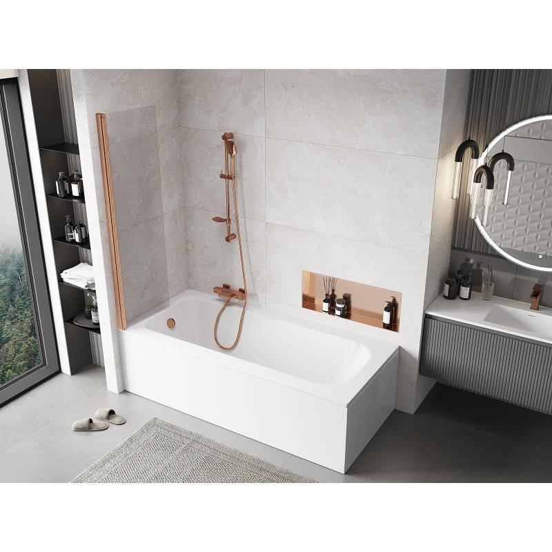 Mexen Mist vonios pertvara, 1 sparno, 50 x 150 cm, skaidri, valcuota vario spalva - 8A9-050-001-65-00