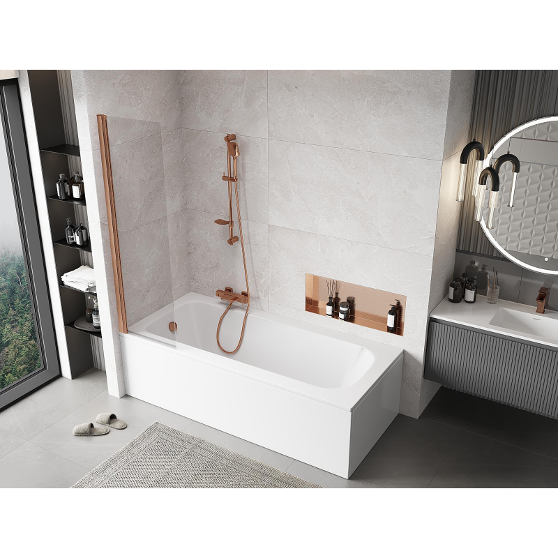 Mexen Mist vonios pertvara, 1 sparno, 50 x 150 cm, skaidri, valcuota vario spalva - 8A9-050-001-65-00