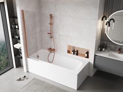 Mexen Mist vonios pertvara, 1 sparno, 50 x 150 cm, skaidri, valcuota vario spalva - 8A9-050-001-65-00