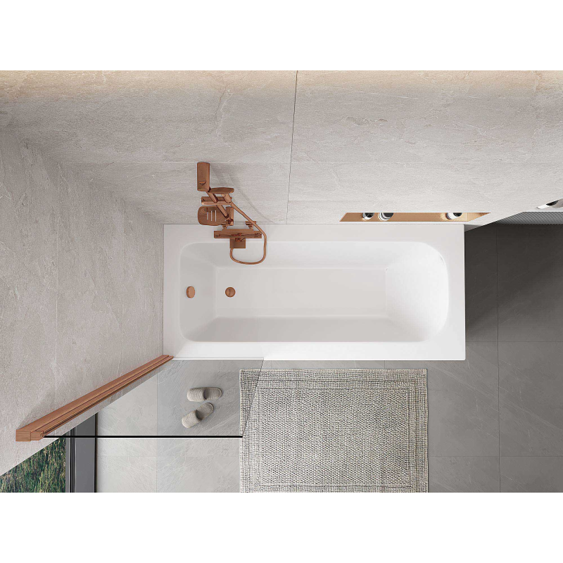 Mexen Mist vonios pertvara, vienos dalies, 60 x 150 cm, permatomas, šepečiuotas varis - 8A9-060-001-65-00