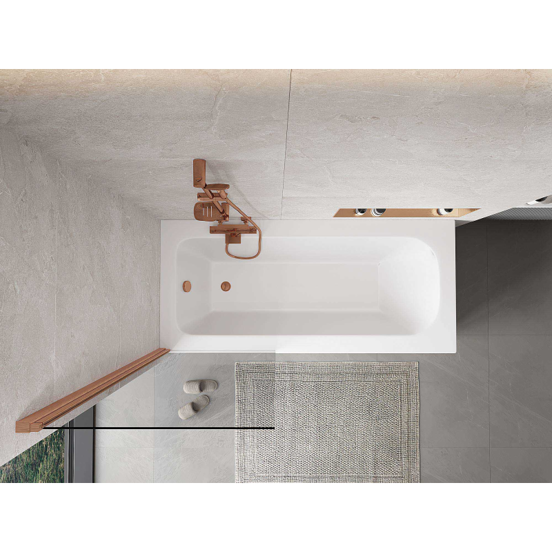 Mexen Mist vonios uždanga 1-duris 70 x 150 cm, skaidrus, šlifuota varis - 8A9-070-001-65-00