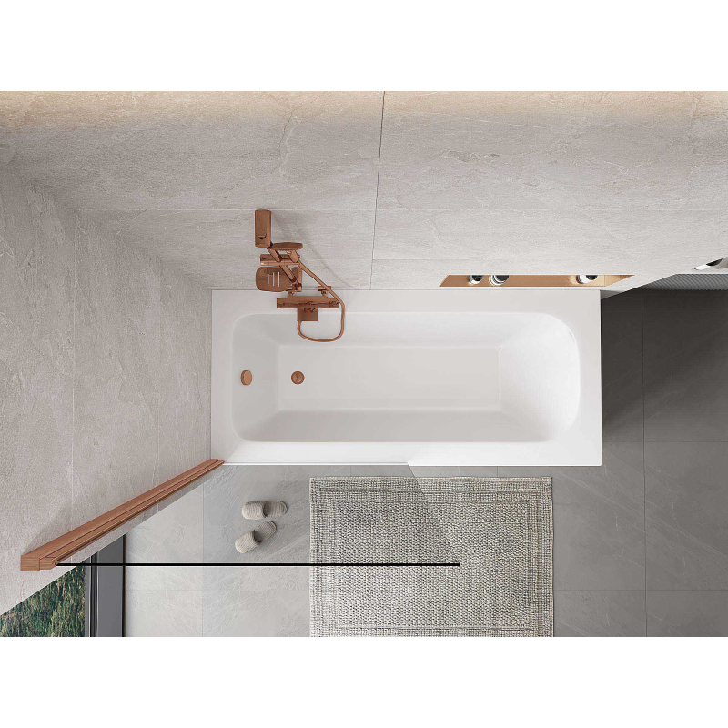 Mexen Mist vonios kambario pertvara, 1-durys, 90 x 150 cm, permatomas, šlifuotas varis - 8A9-090-001-65-00