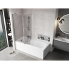 Mexen Mist dviejų dalių vonios sienelė 140 x 150 cm, skaidri, chromuota - 8A9-140-011-01-00