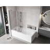 Mexen Mist dviejų dalių vonios sienelė 140 x 150 cm, skaidri, chromuota - 8A9-140-011-01-00