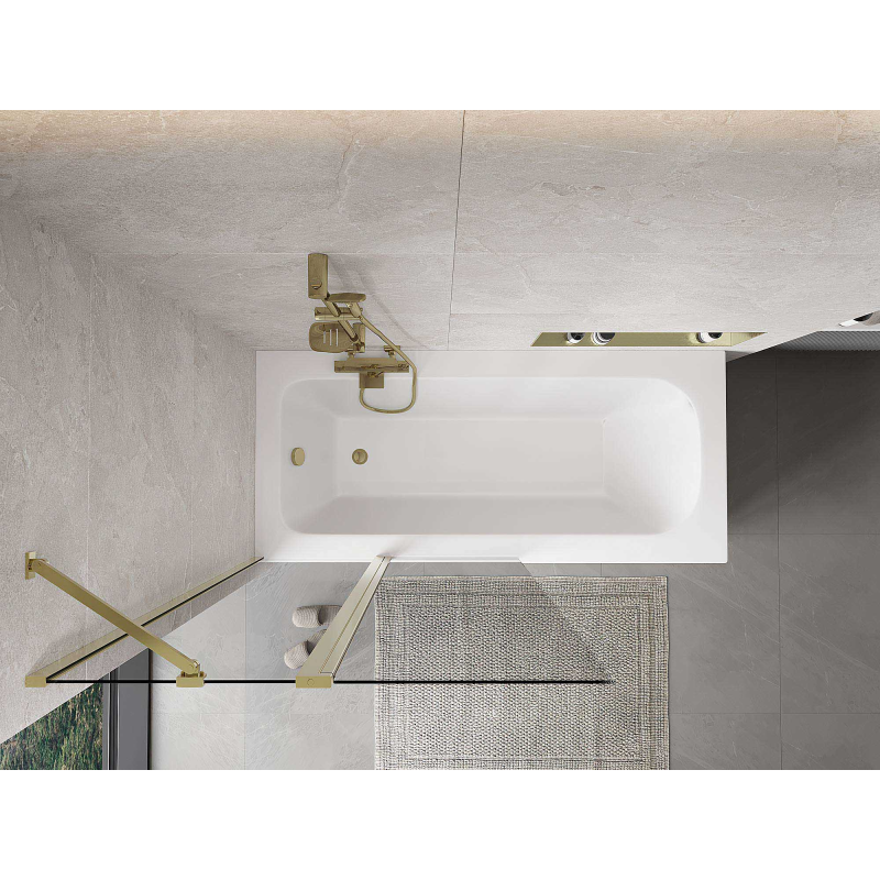 Mexen Mist dviejų dalių dušo užtvara 100 x 150 cm, permatoma, auksinė - 8A9-100-011-50-00