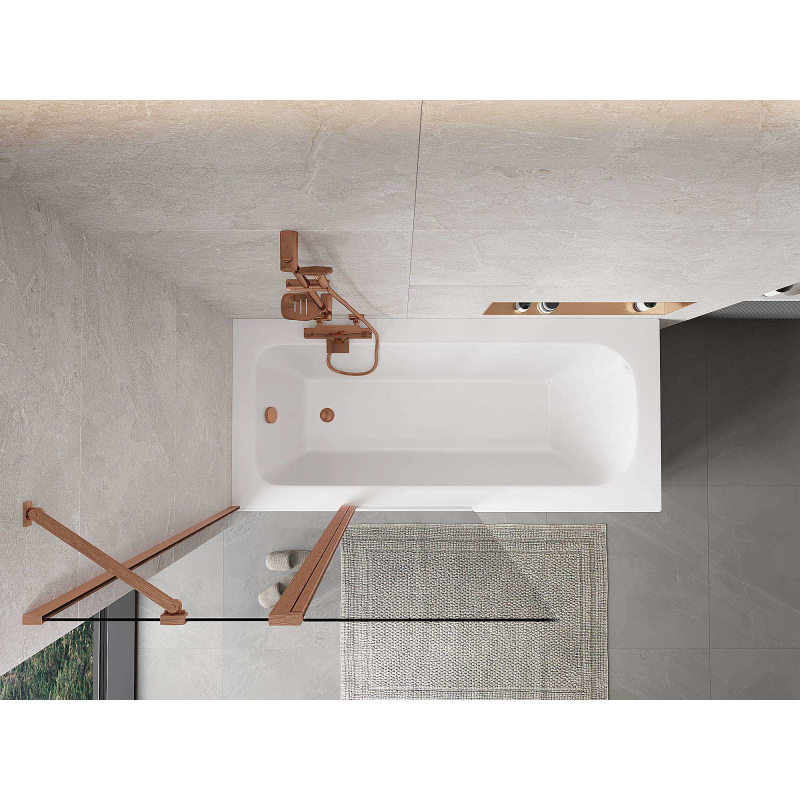 Mexen Mist dušo pertvaras, 2 dalių, 100 x 150 cm, permatomas, šlifuotas varis - 8A9-100-011-65-00