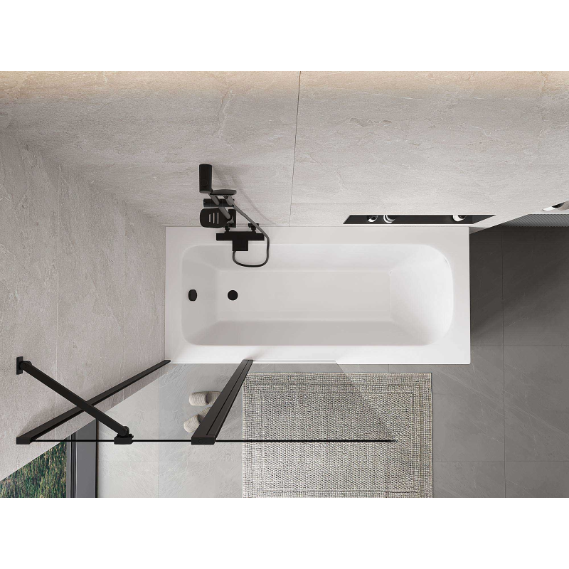 Mexen Mist dušo sienelė, dviejų dalių, 100 x 150 cm, skaidri, juoda - 8A9-100-011-70-00