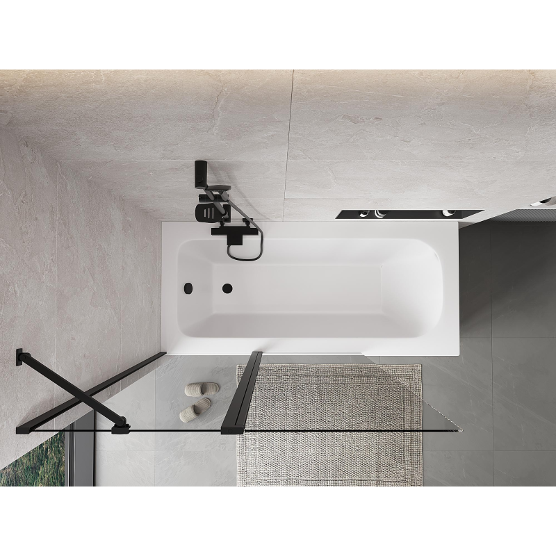 Mexen Mist dušo sienelė 2-jų dalių 120 x 150 cm, skaidri, juoda - 8A9-120-011-70-00