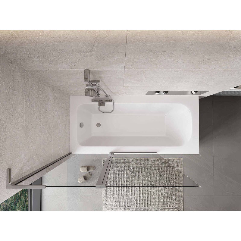 Mexen Mist L vonios ekranas, 2-dalių 120 x 150 cm, skaidrus, chromas - 8A9L-120-011-01-00