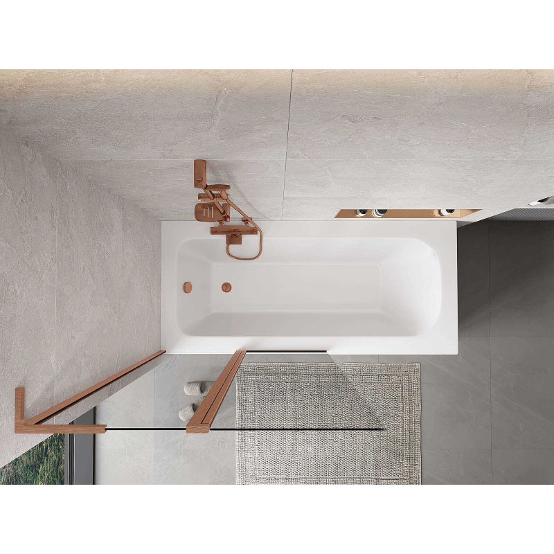 Mexen Mist L vonios ekrano durys, 2 varčios, 100 x 150 cm, skaidrus, šepečio varis - 8A9L-100-011-65-00