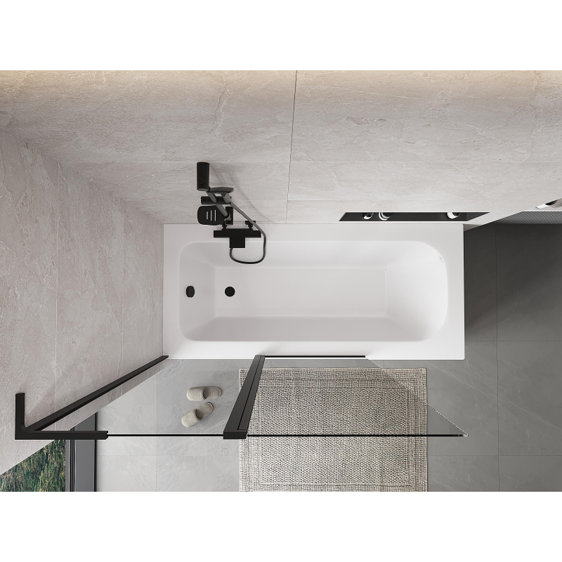 Mexen Mist L vonios kabinos 2-durys 110 x 150 cm, skaidrus, juodas - 8A9L-120-011-70-00