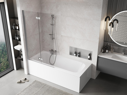 Mexen Mist dušo ekranas 2-durų kairysis 100 x 150 cm, skaidrus, chromas - 8A9-100-002-01-00-L