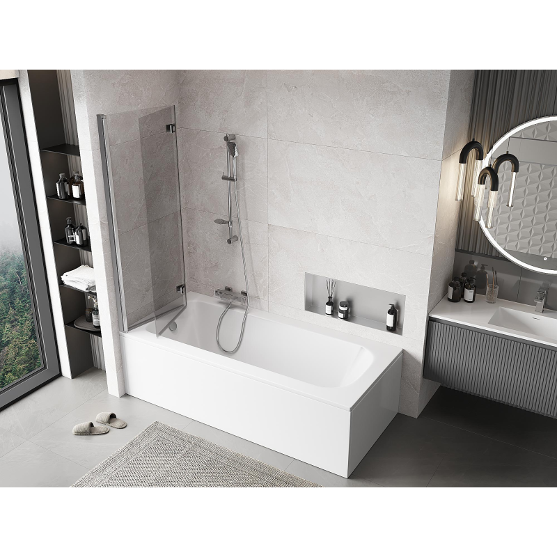 Mexen Mist 2-durų vonios ekranas, kairysis, 110 x 150 cm, skaidrus, chromas - 8A9-110-002-01-00-L