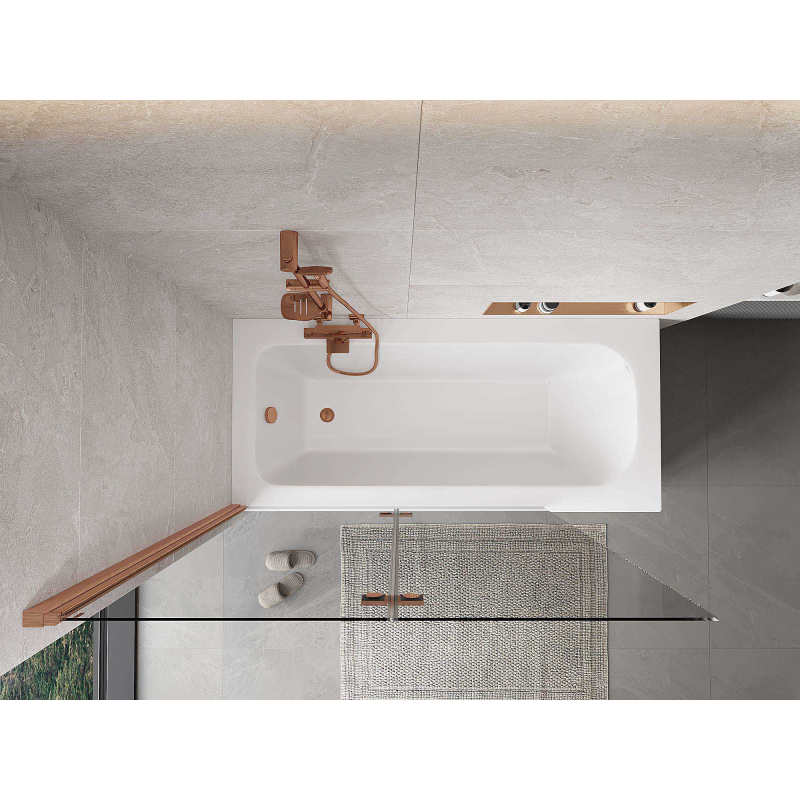 Mexen Mist dušo ekranas 2-durų kairė 130 x 150 cm, skaidrus, šlifuotas varis - 8A9-130-002-65-00-L