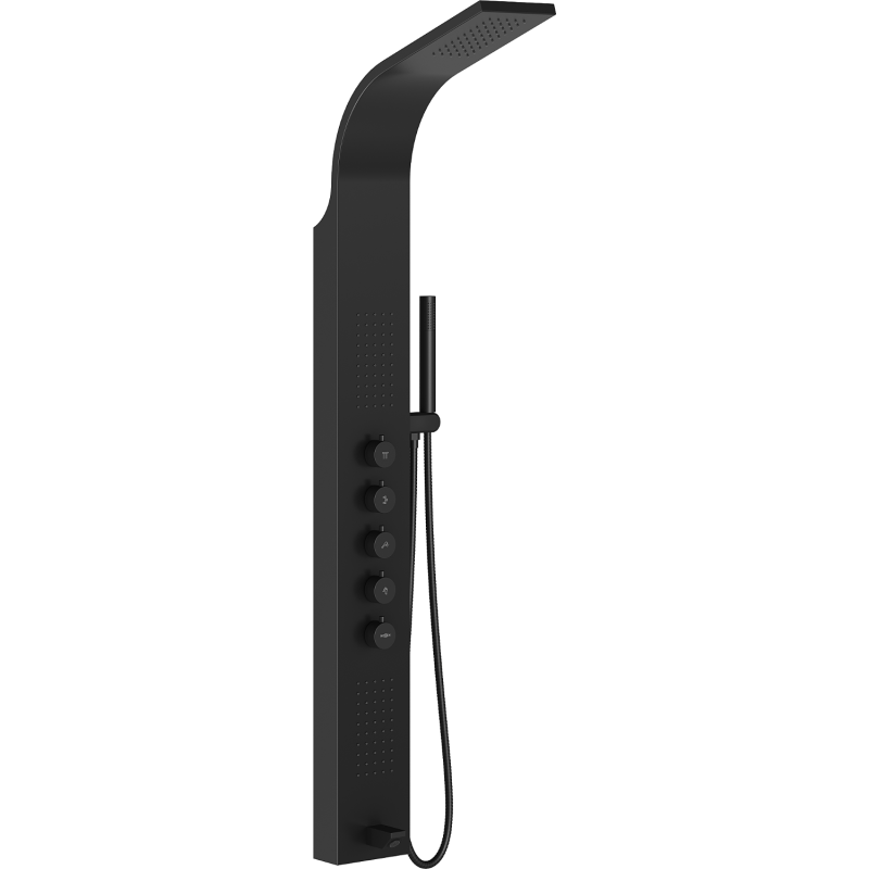 Mexen Timor dušo panelis su snapeliu, juodas - 7621-04-70