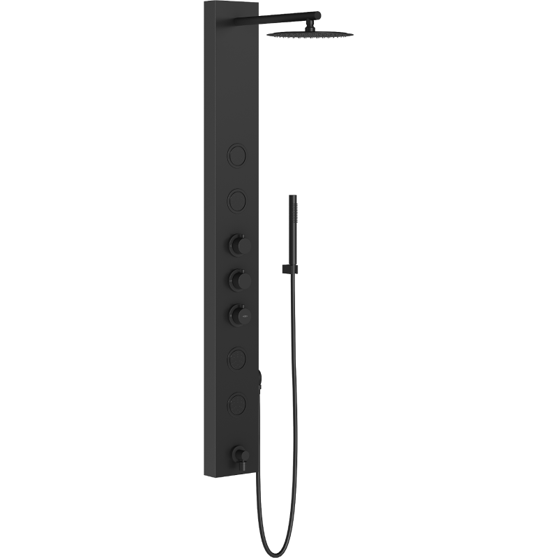 Mexen Ivo dušo panelis su lataku, juodas - 7608-03-70