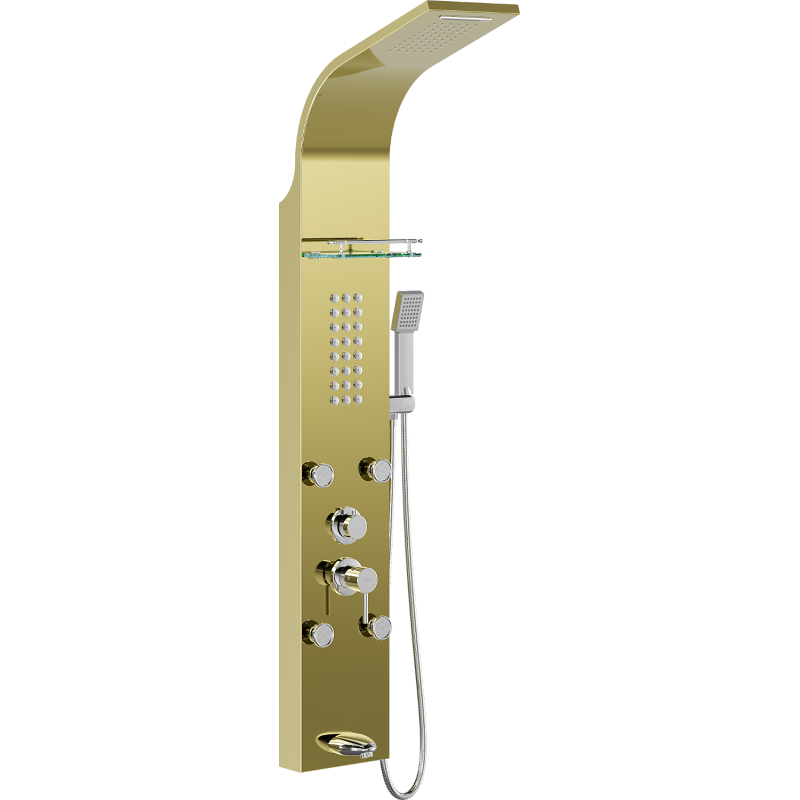 Mexen Adrox dušo panelis su snapeliu, auksinis - 7613-04-50