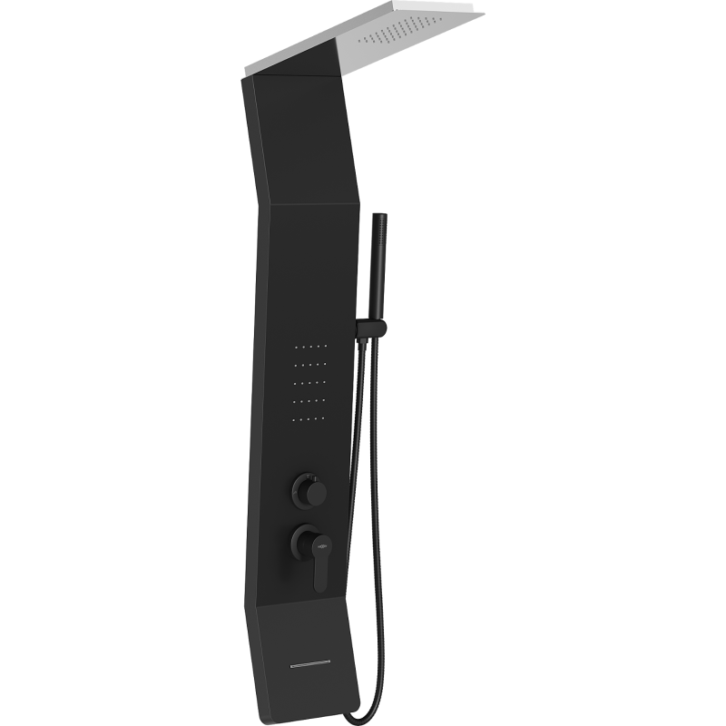 Mexen Yap dušo panelis, juodas/chromas - 7612-02-77