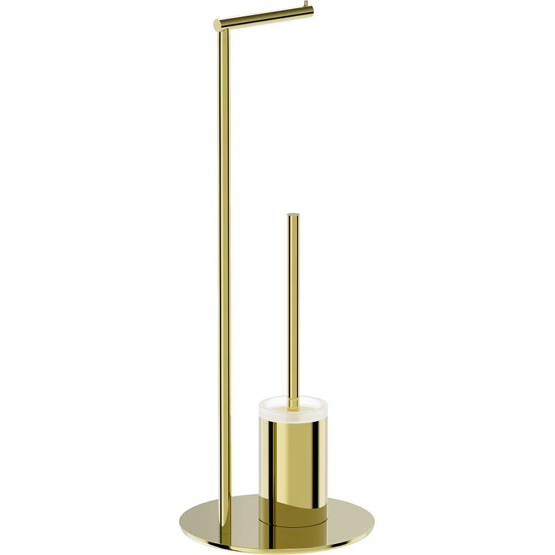 Mexen Loop stovimas tualeto šepetys su popieriaus laikikliu, auksinis - 70A71095-50