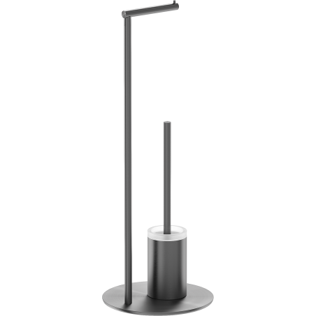 Mexen Loop stovimas tualeto šepetys su popieriaus laikikliu, šlifuotas pilkas - 70A71095-66