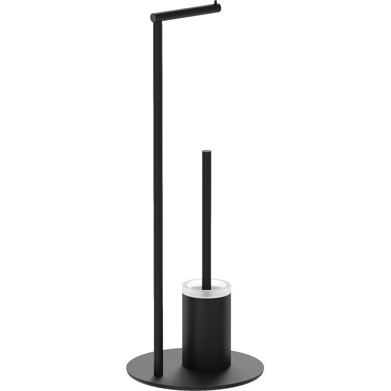 Mexen Loop stovimas tualeto šepetys su laikikliu popieriui, juodas - 70A71095-70