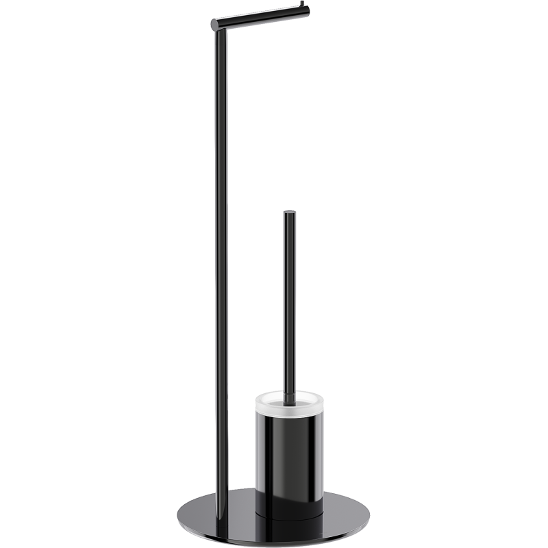 Mexen Loop laisvai stovintis tualeto šepetys su laikikliu popieriui, juodas chromas - 70A71095-73