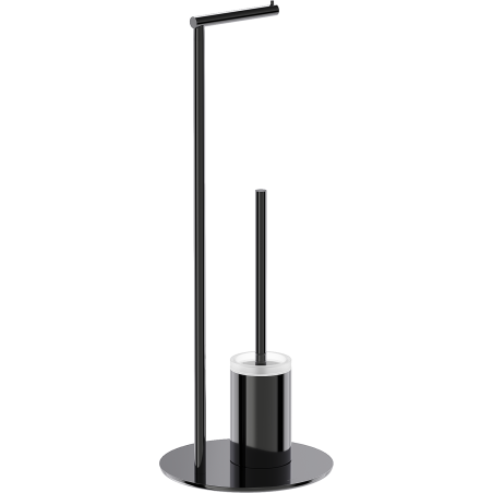 Mexen Loop laisvai stovintis tualeto šepetys su laikikliu popieriui, juodas chromas - 70A71095-73