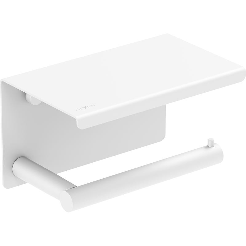 Mexen Loop tualetinio popieriaus laikiklis su lentyna, baltas - 70A71022-20