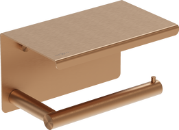 Mexen Loop tualetinio popieriaus laikiklis su lentynėle, šlifuotas varis - 70A71022-65