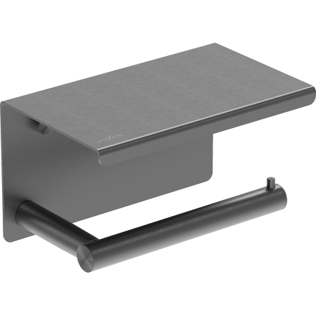 Mexen Loop tualetinio popieriaus laikiklis su lentyna, šukuotas gun gray - 70A71022-66