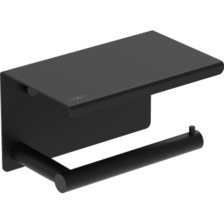 Mexen Loop tualetinio popieriaus laikiklis su lentynėle, juodas - 70A71022-70