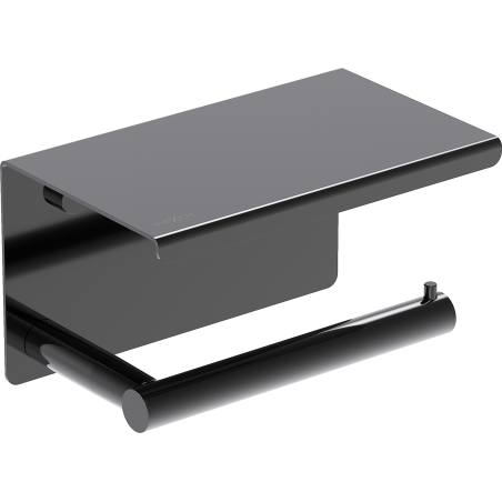 Mexen Loop tualetinio popieriaus laikiklis su lentyna, juodas chromas - 70A71022-73