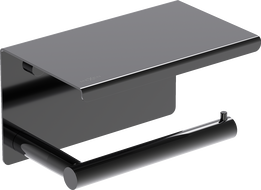 Mexen Loop tualetinio popieriaus laikiklis su lentyna, juodas chromas - 70A71022-73