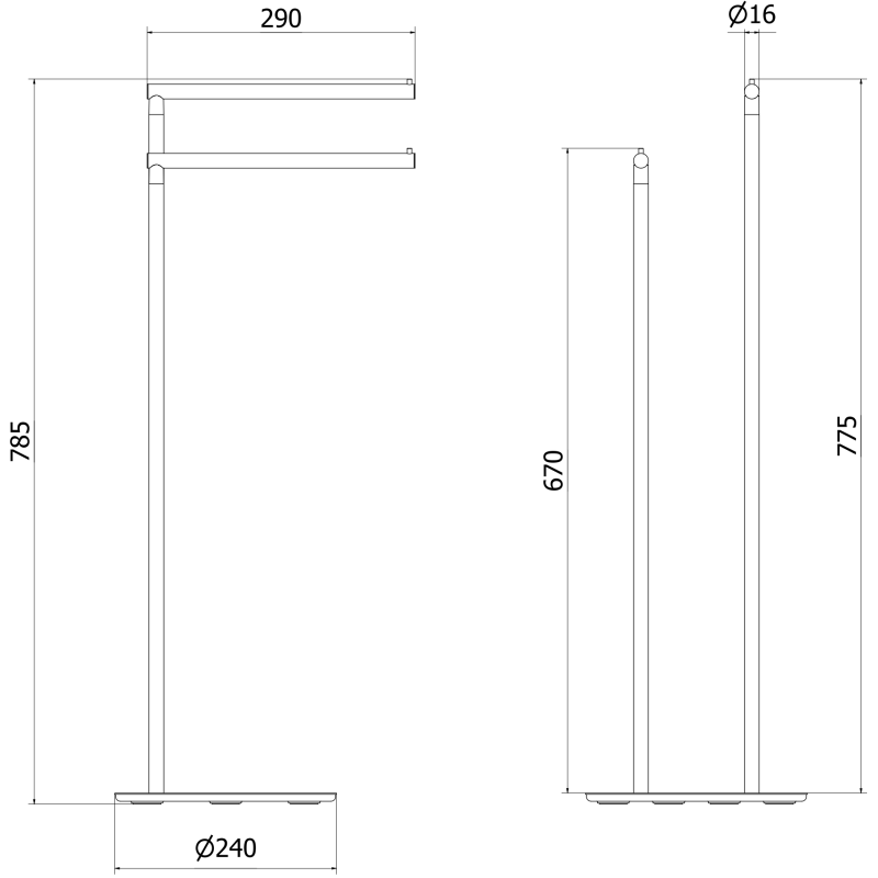 Mexen Loop pastatomas rankšluosčių laikiklis, juodas - 70A71096-70