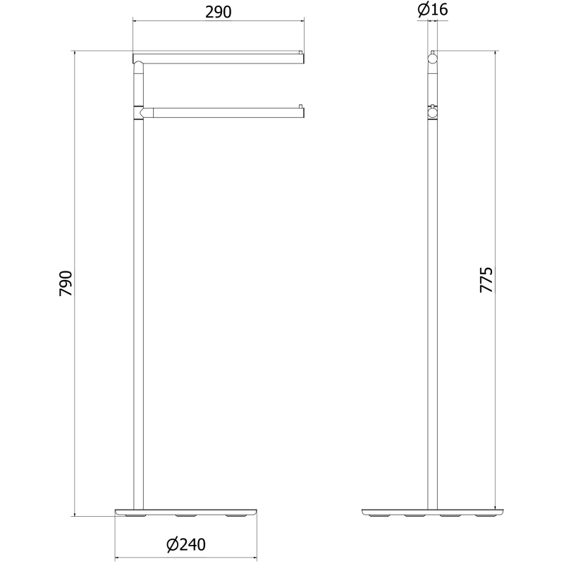 Mexen Loop stovimas rankšluosčių laikiklis, auksinis - 70A71097-50