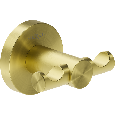 Mexen Ovio dvivietis rankšluosčio kabliukas, šlifuotas auksinis - 70A19512-55