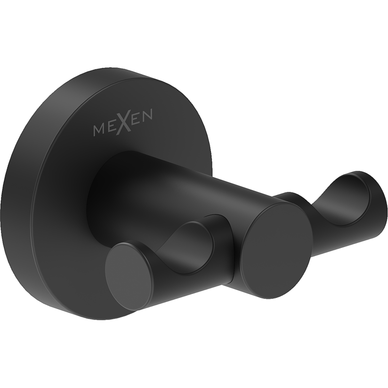 Mexen Ovio dvigubas rankšluosčių kabliukas, juodas - 70A19512-70