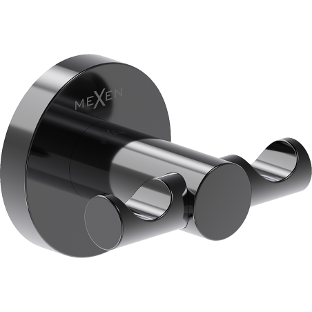 Mexen Ovio dvivietis rankšluosčių kabliukas, juodas chromas - 70A19512-73