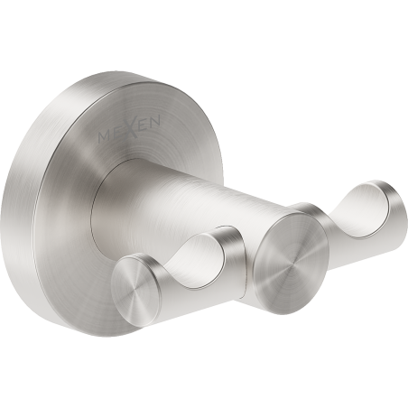 Mexen Ovio dvivietis rankšluosčių kabliukas, šlifuotas nikelis - 70A19512-97