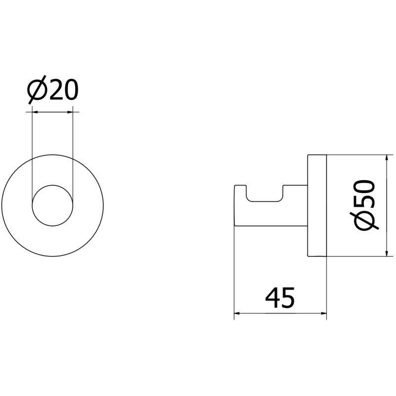 Mexen Ovio rankšluostinio kabliukas, chromas - 70A19511-00