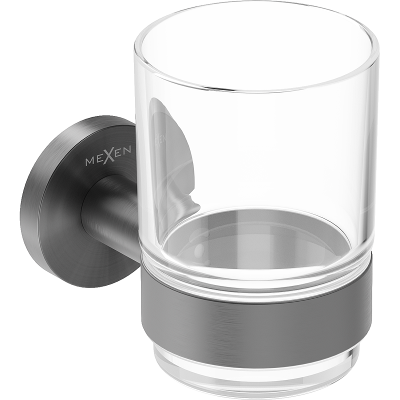 Mexen Ovio puodelis dantų šepetėliams, šautuvo pilka šepečiu - 70A19551-66