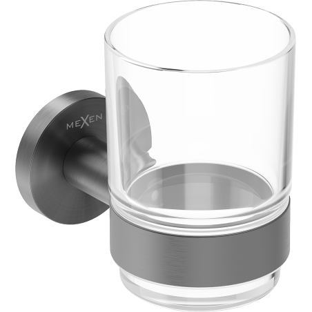 Mexen Ovio puodelis dantų šepetėliams, šautuvo pilka šepečiu - 70A19551-66