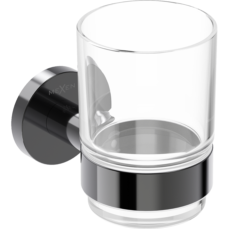 Mexen Ovio šepetėlių laikiklis, juodas chromas - 70A19551-73