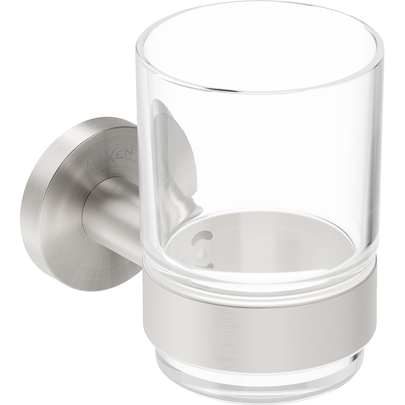 Mexen Ovio puodelis dantų šepetėliams, šlifuotas nikelis - 70A19551-97