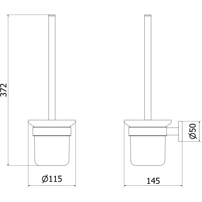 Mexen Ovio tualeto šepetys, šlifuotas nikelis - 70A19571-97