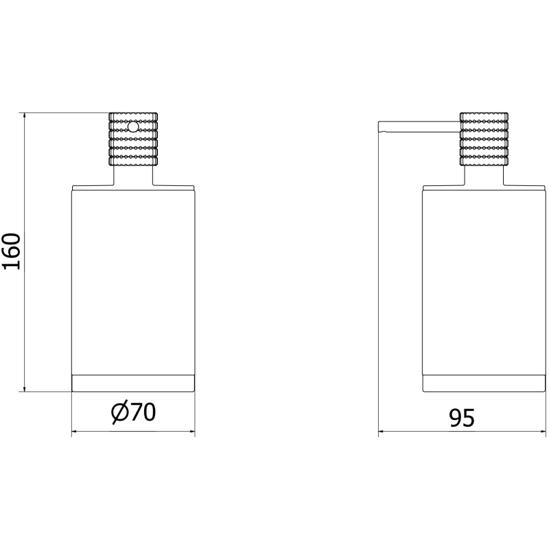 Mexen Triv stovimas muilo dozatorius, juodas/auksinis - 70A33059-50B