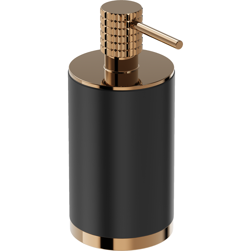 Mexen Triv stovimas muilo dozatorius, juodas/rožinis auksas - 70A33059-60B