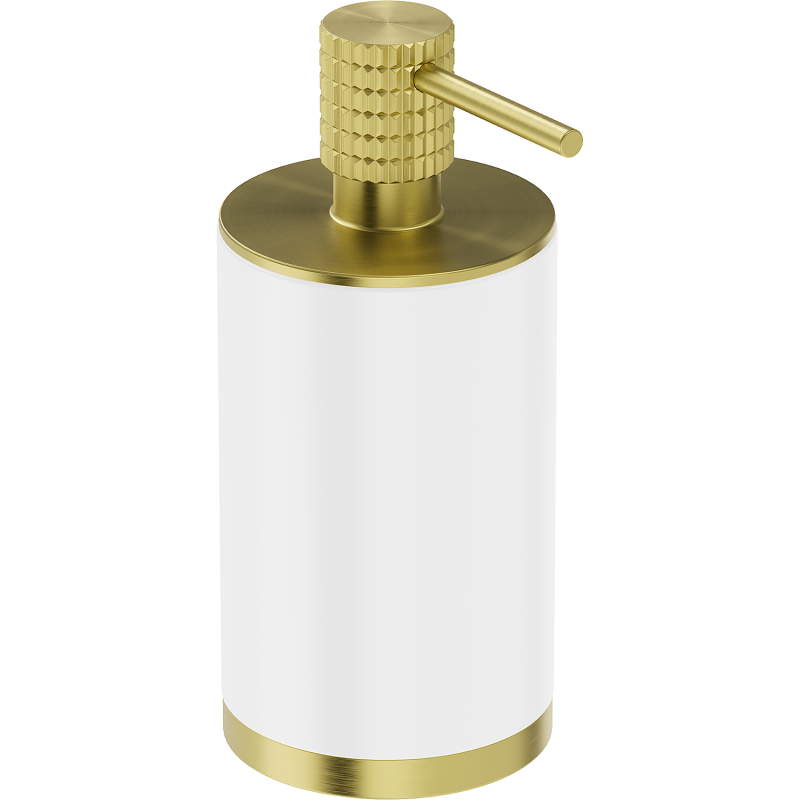 Mexen Triv stovimas muilo dozatorius, baltas/šlifuotas auksas - 70A33059-55W